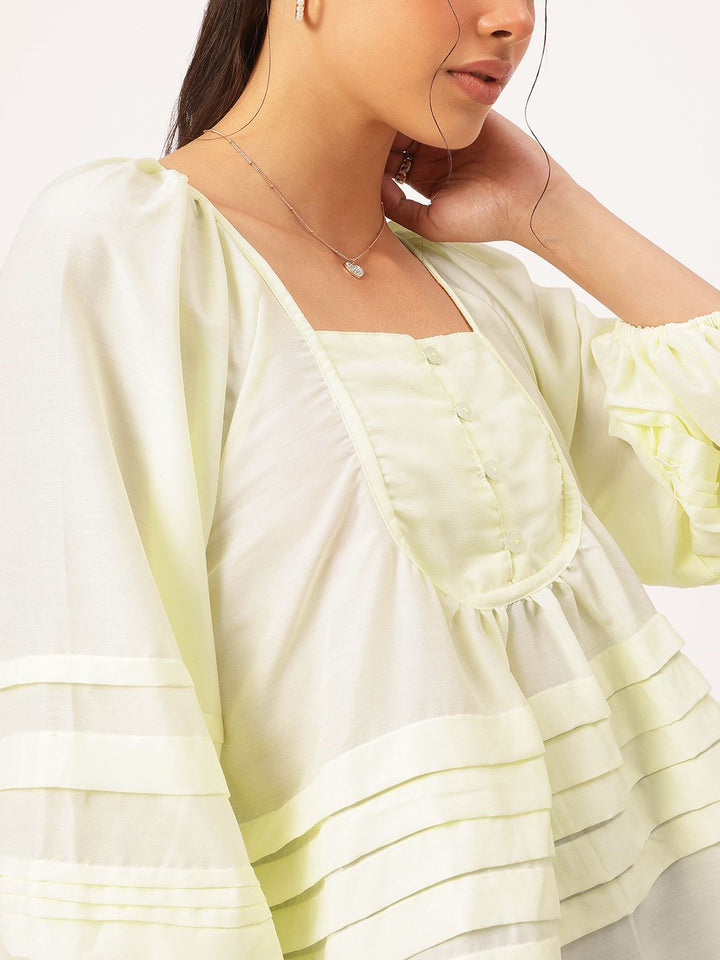 DressBerry Effortless Elegance Pleated A-Line Top