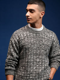 HIGHLANDER Men Round Neck Cable Knit Pullover