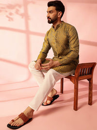 Motif Etnik Anouk Rekaan Tenunan Kurta Lurus Kolar Mandarin