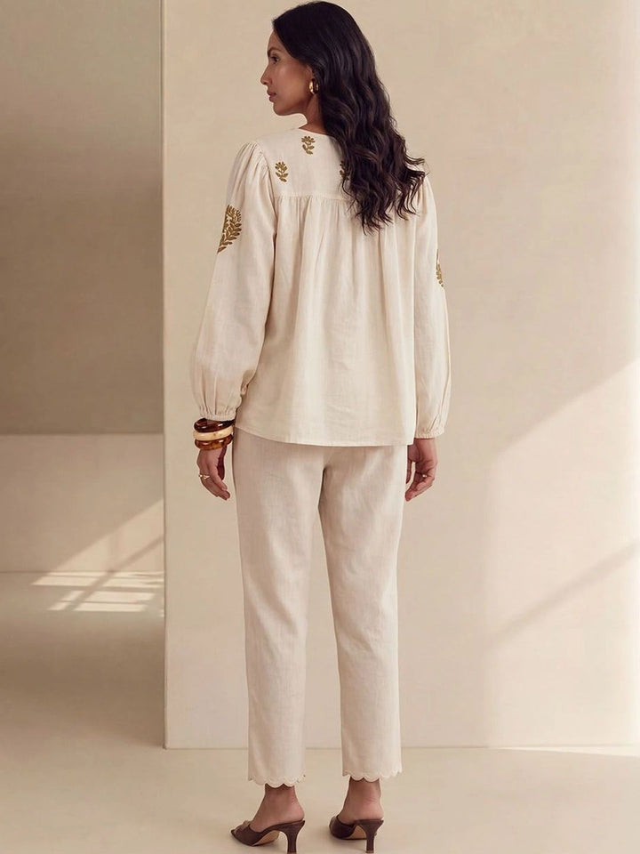 House of Chikankari Women Straight Floral Casual Shirt