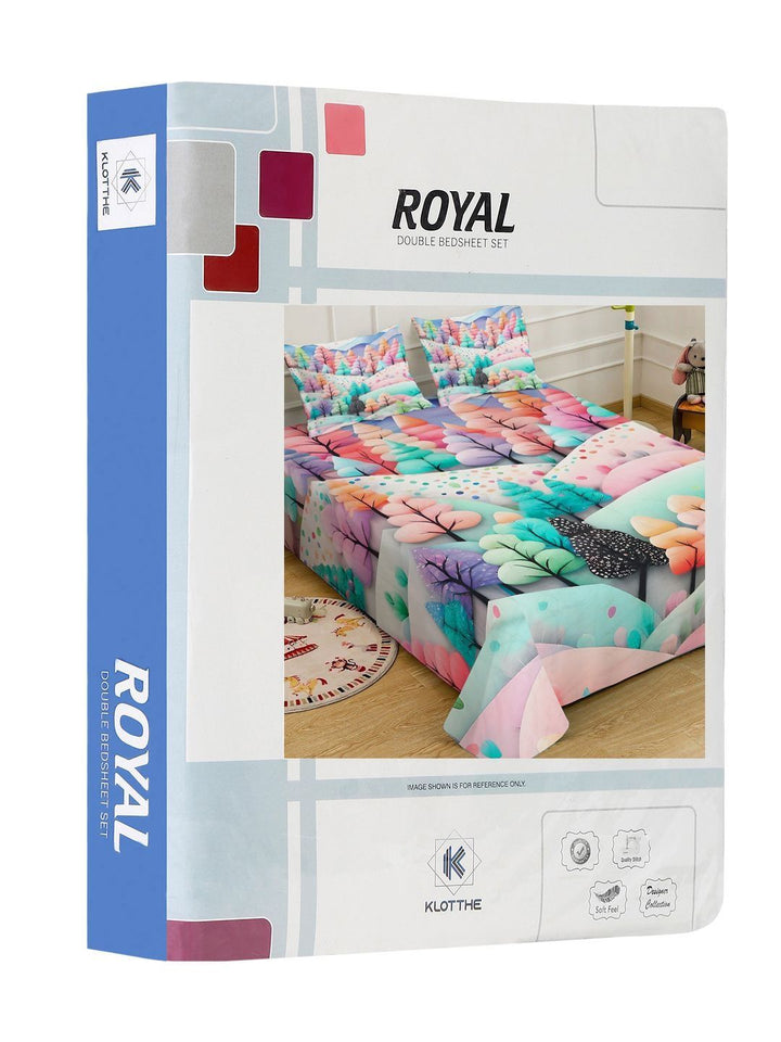 KLOTTHE Multi Floral Printed 400 TC King Superfine Bedsheets