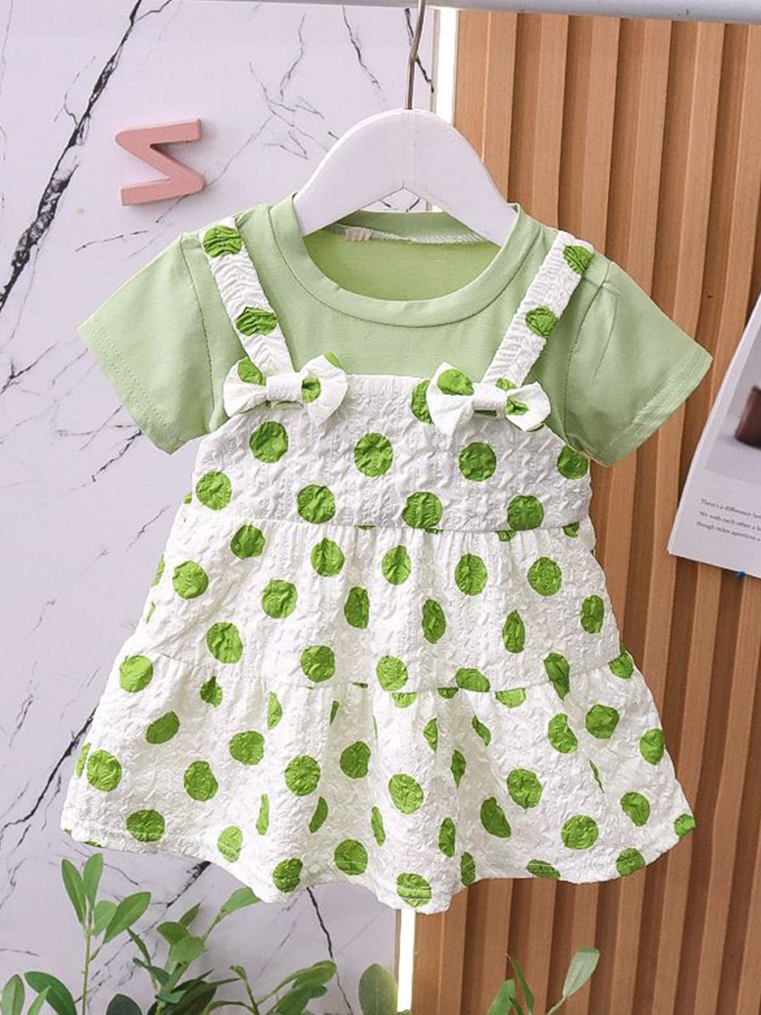 YK Girls Polka Dot A-Line Dress