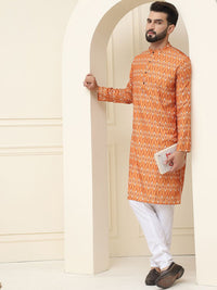 SOJANYA Ethnic Motifs Printed Regular Pure Cotton Kurta With Pyjama