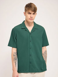 THE BEAR HOUSE Men Cuban Collar Abstract Printed Casual Shirt