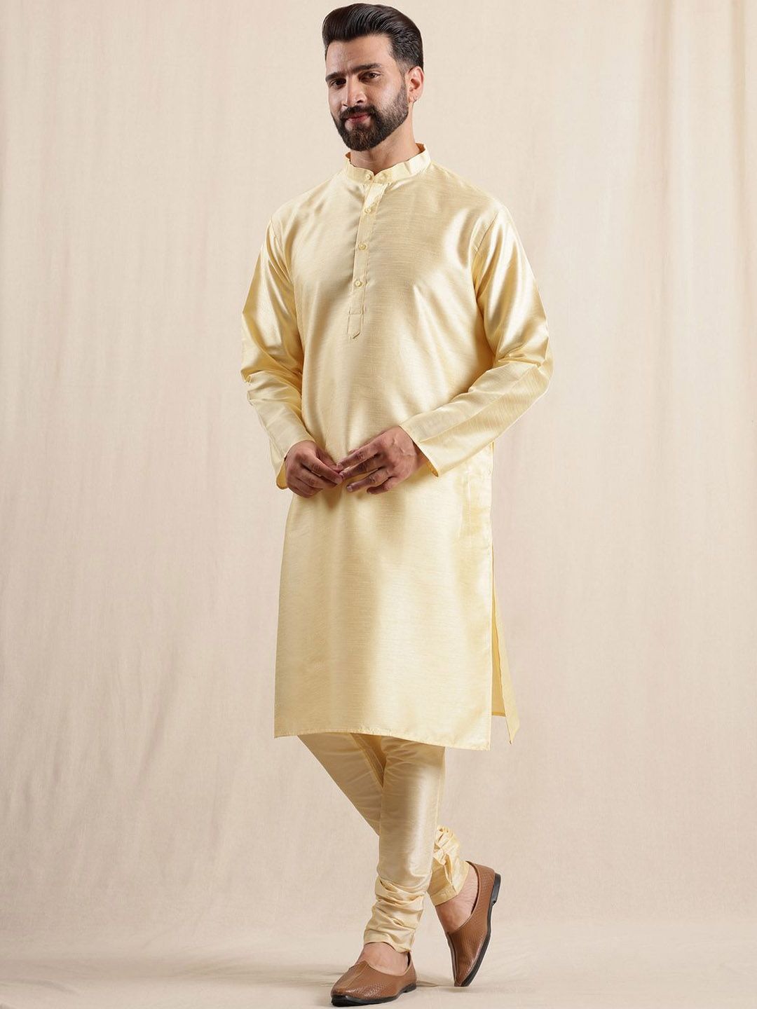 Anouk Men Regular Kurta with Pyjamas With Woven Nehru Jacket