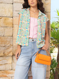 DressBerry Mood Booster Abstract Print Cuban Collar Shirt