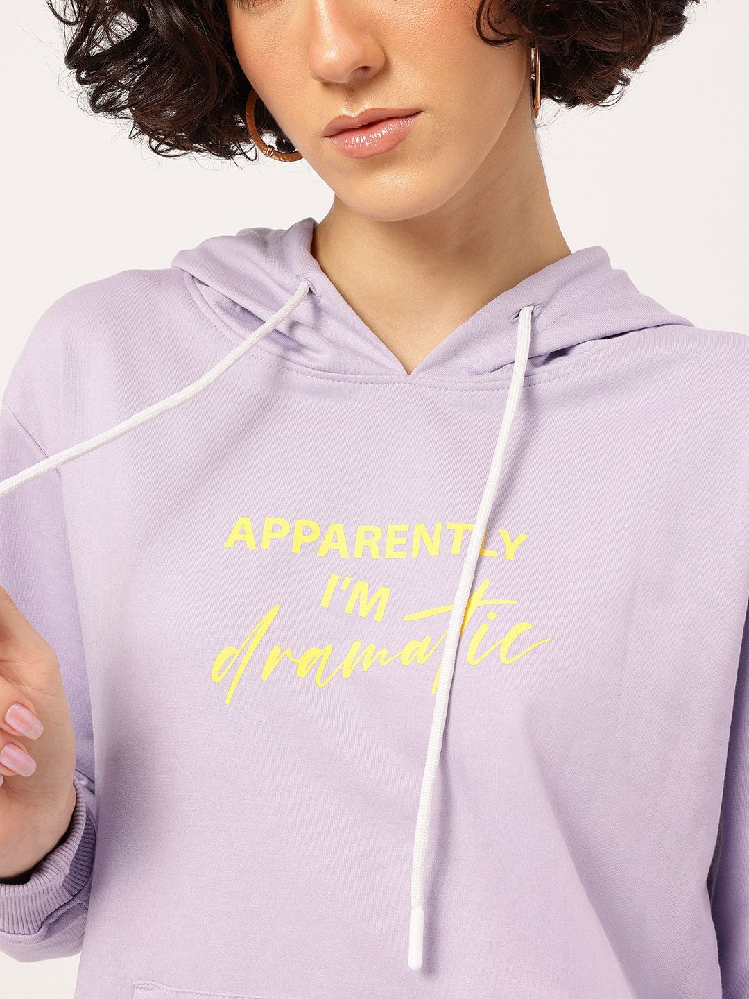 DressBerry Print Hooded Drop-Shoulder Sweatshirt