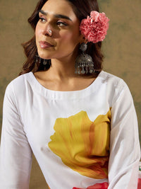 Indo Era Floral Straight Printed Kurta with Trousers