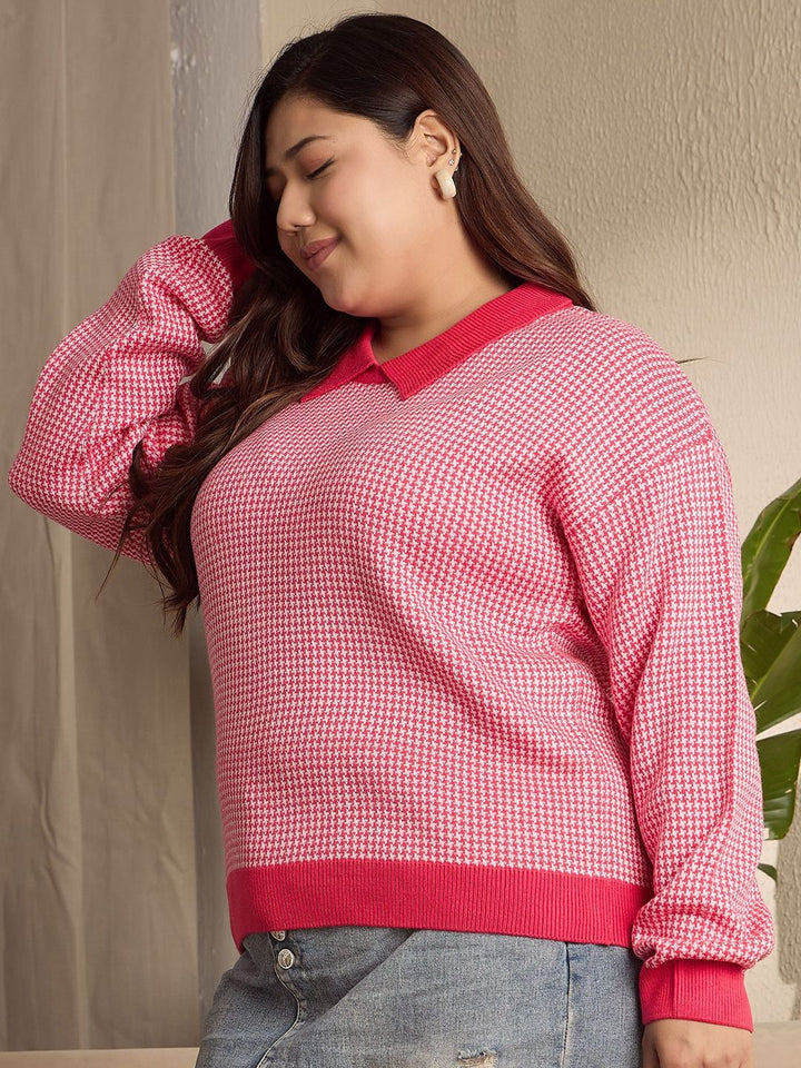 Berrylush Curve Women Printed Long Sleeves Pullover