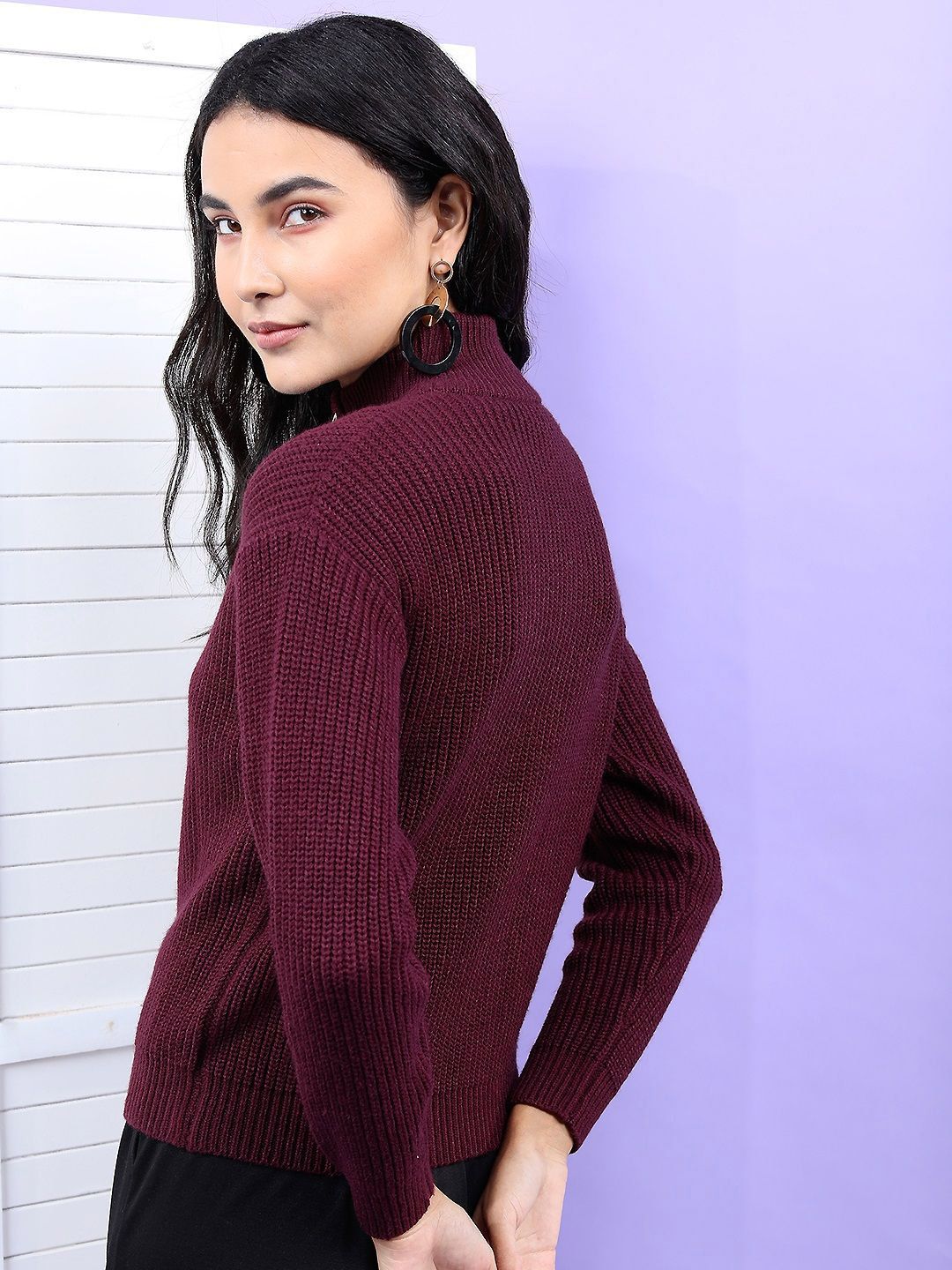 Tokyo Talkies Women Cable Knit Pullover
