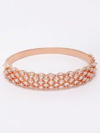 Anouk Women Brass Cubic Zirconia Rose Gold-plated Bangle-Style Gelang