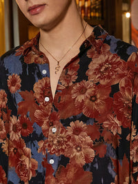 Campus Sutra Men Comfort Fit Spread Collar Floral Printed Casual Shirt