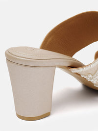 House of Pataudi Embellished Party Block Heel Sandals