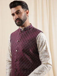 Anouk Men Sulam Kurta Biasa dengan Piyama