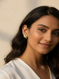 VOGUE PANASH Gold-Plated Heart Shaped Studs