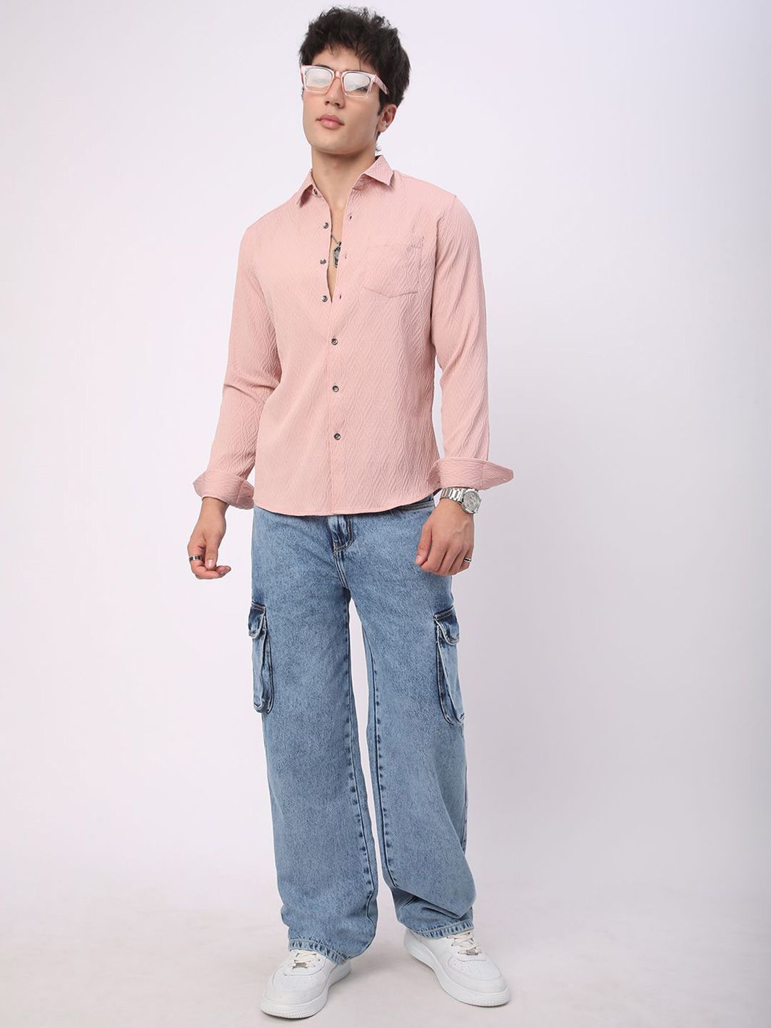 VASTRADO Men Classic Slim Fit Opaque Casual Shirt