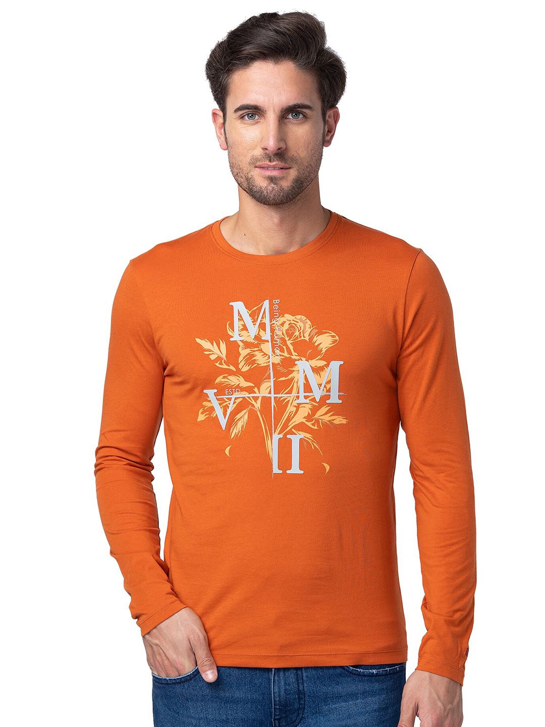 Being Human Typography Printed Casual T-shirt