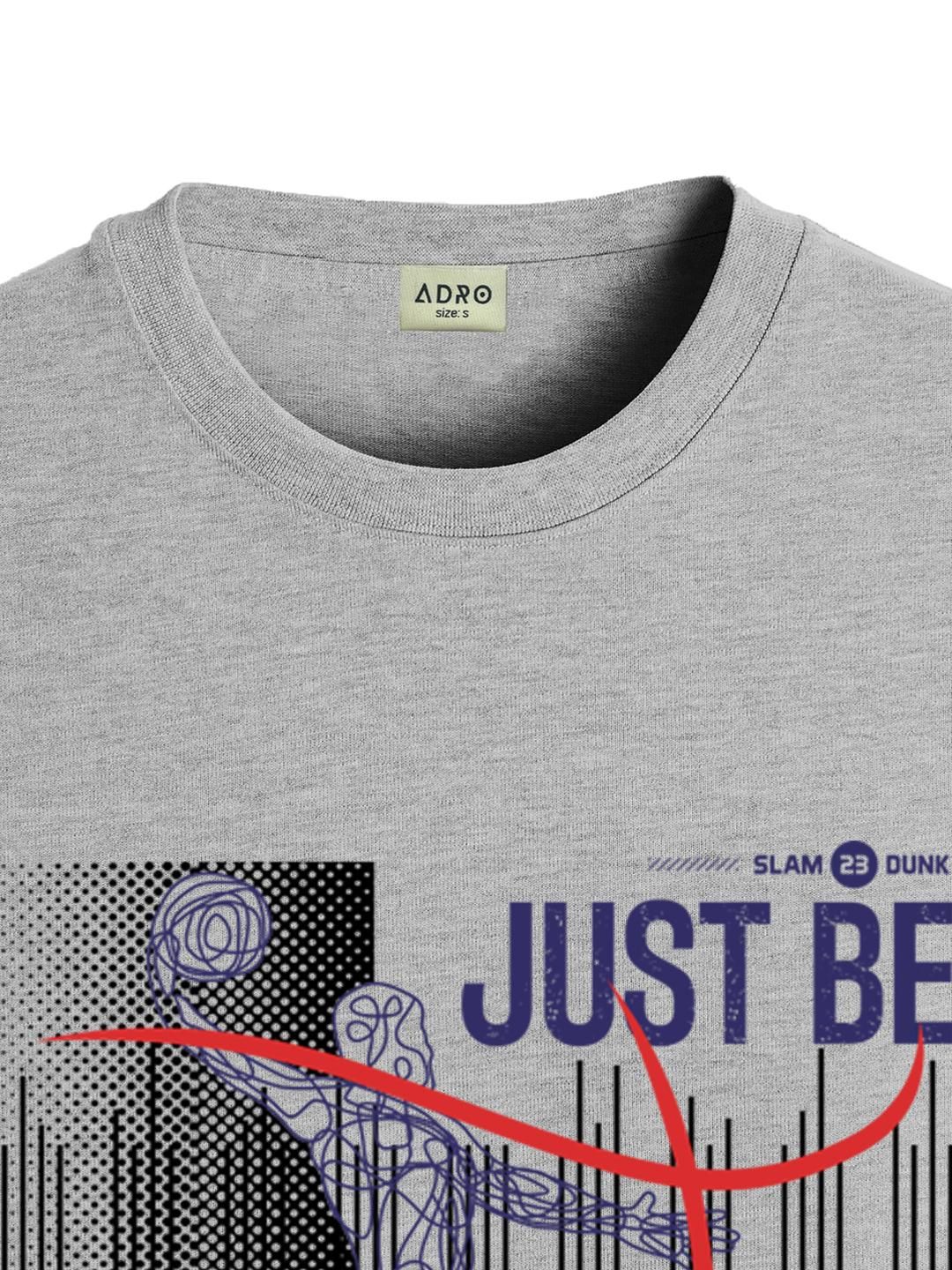 ADRO Men Grey Melange Tshirts