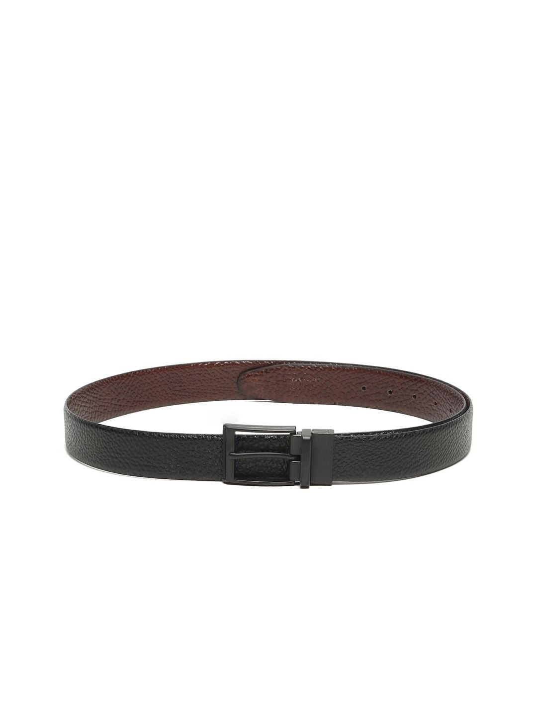 Teakwood Leathers Men Textured Leather Reversible Formal Belt