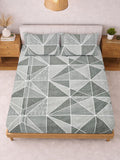 Myntra Elegant Homes Grey Geometric 300 TC King Bedsheet with 2 Pillow Covers