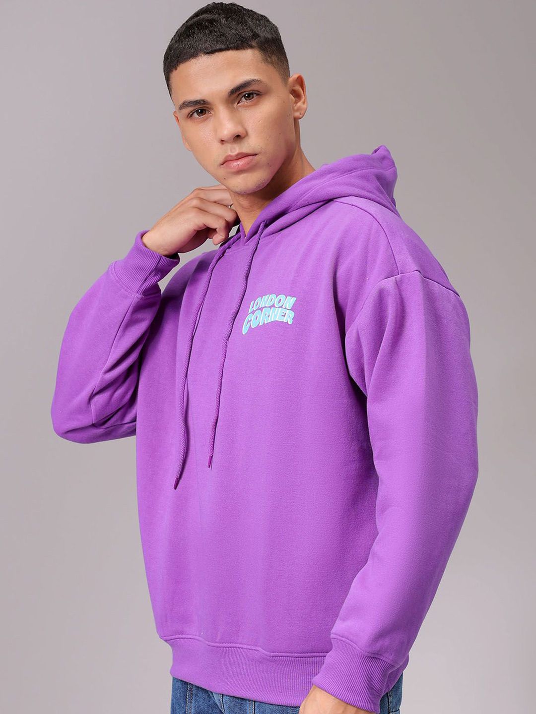 The Indian Garage Co Men Printed Long Sleeves Pullover Hooded Neck Sweatshirt