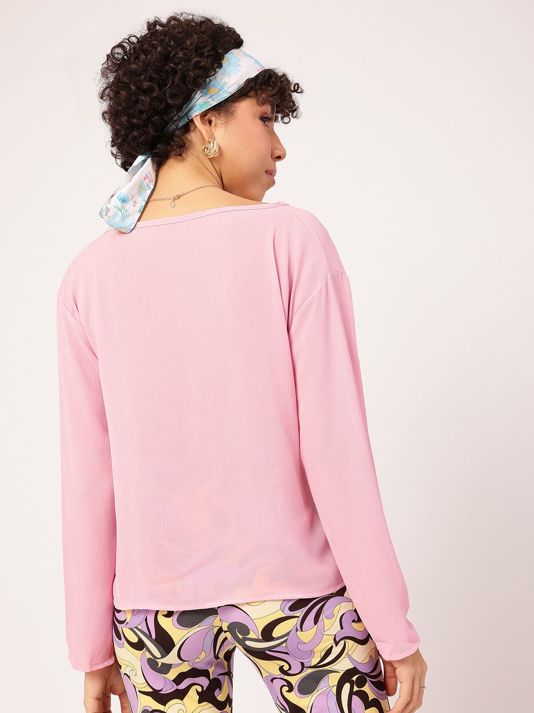 DressBerry Dreamy Drape Plunge Neck Shirt Style Top