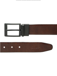 Teakwood Leathers Men Textured Leather Reversible Formal Belt