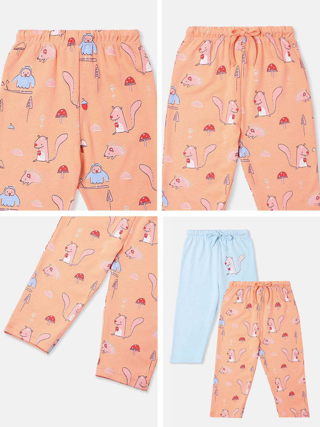 Nauti Nati Infants Pack of 2 Cotton Printed Track Pants