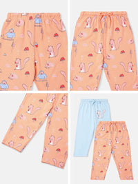 Nauti Nati Infants Pack of 2 Cotton Printed Track Pants