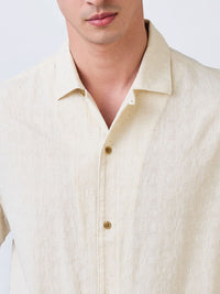 SPYKAR Men Relaxed Fit Cuban Collar Textured Cotton Casual Shirt