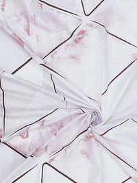 Monte Carlo Stanley Pink & Brown Geometric 144 TC King Bedsheet Set 1.85 m x 1.95 m