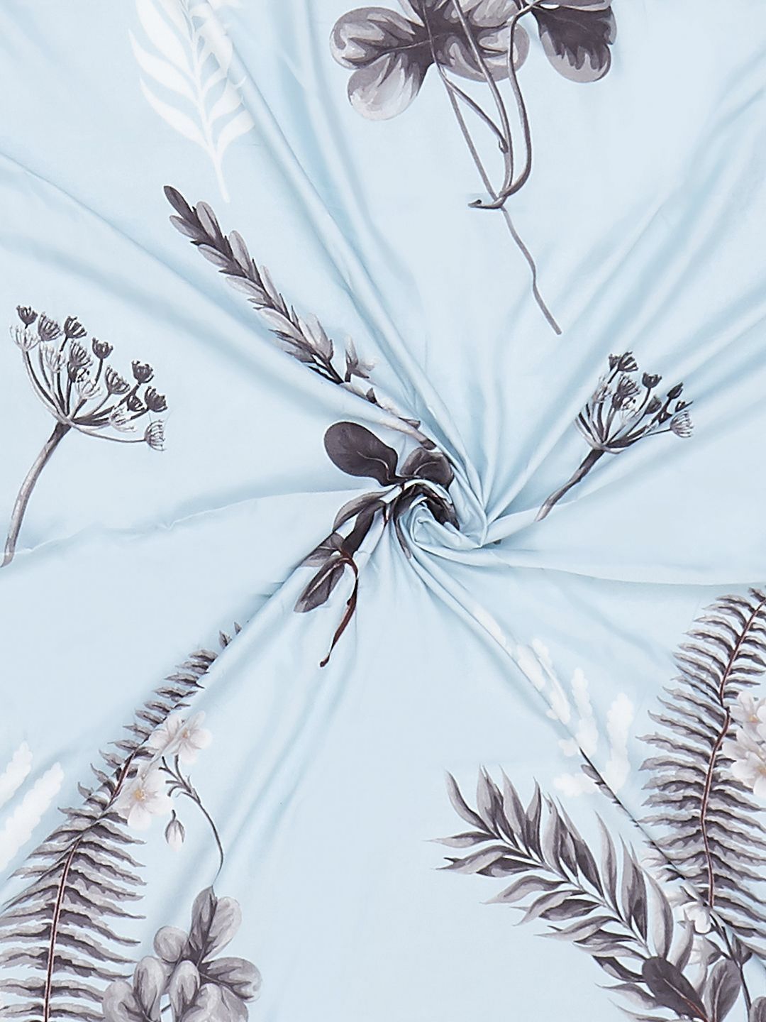 Monte Carlo Stanley Blue Floral Dicetak 144 TC King Bedsheet Set 1.85 m x 1.95 m