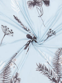 Monte Carlo Stanley Blue Floral Dicetak 144 TC King Bedsheet Set 1.85 m x 1.95 m