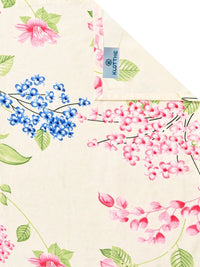 KLOTTHE Cream-Coloured Floral 300 TC King Bedsheet with 2 Pillow Covers