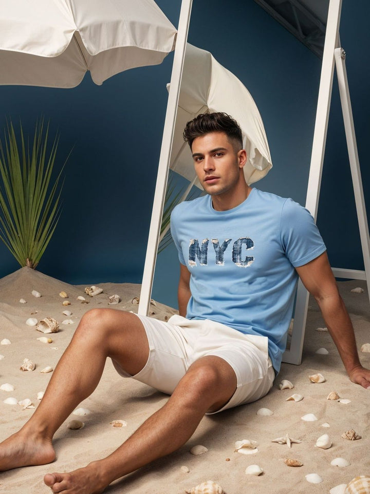 ADRO Typography Printed Short Sleeves Cotton Regular Fit T-shirt