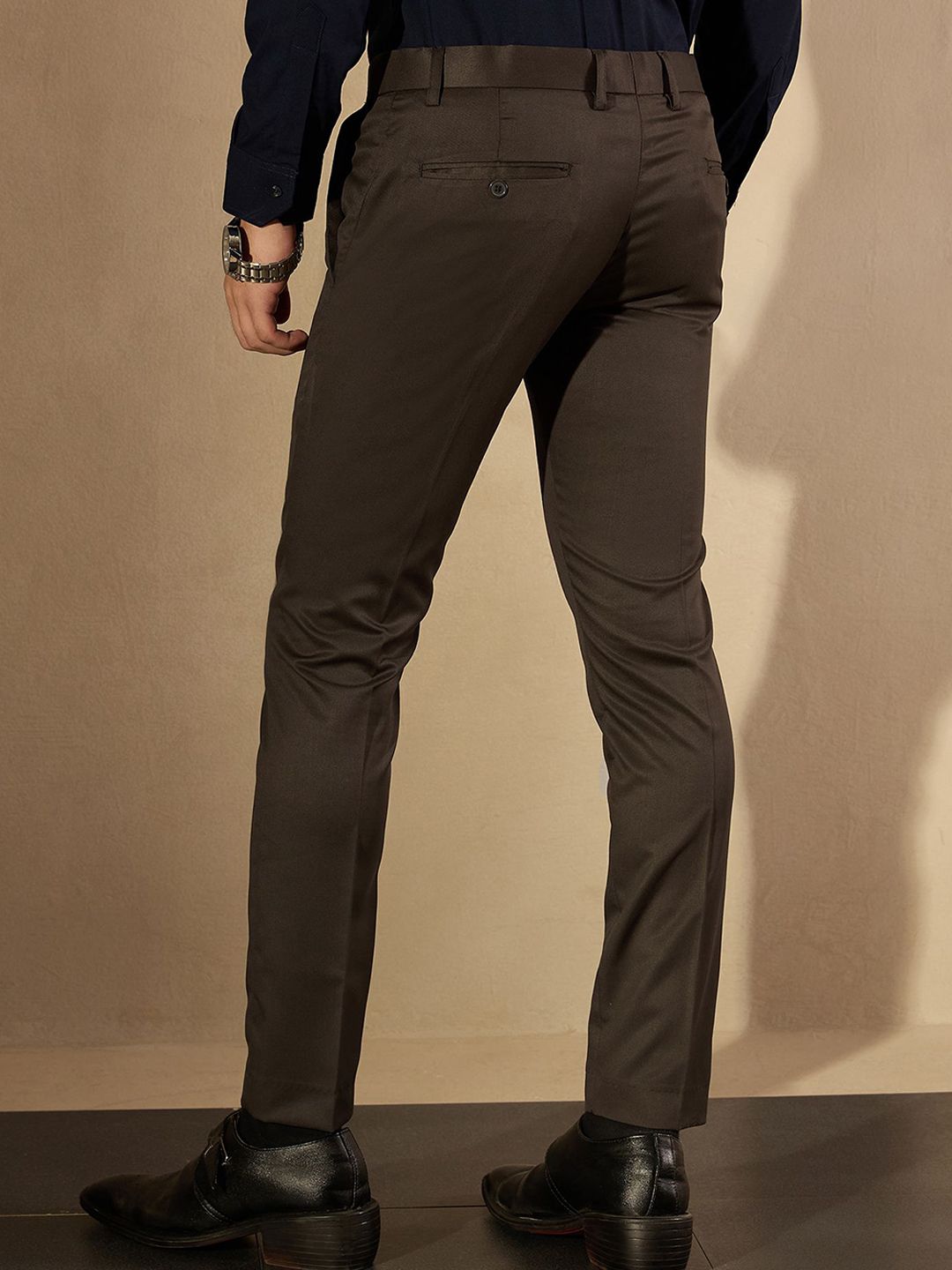 DENNISON Men Smart Tapered Fit Easy Wash Trousers