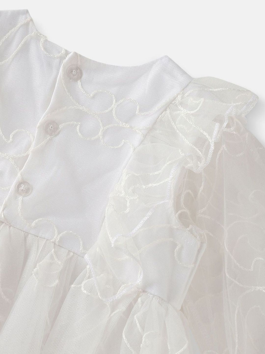 Nauti Nati Girls Puff Sleeve Ruffled Fit & Flare Dress