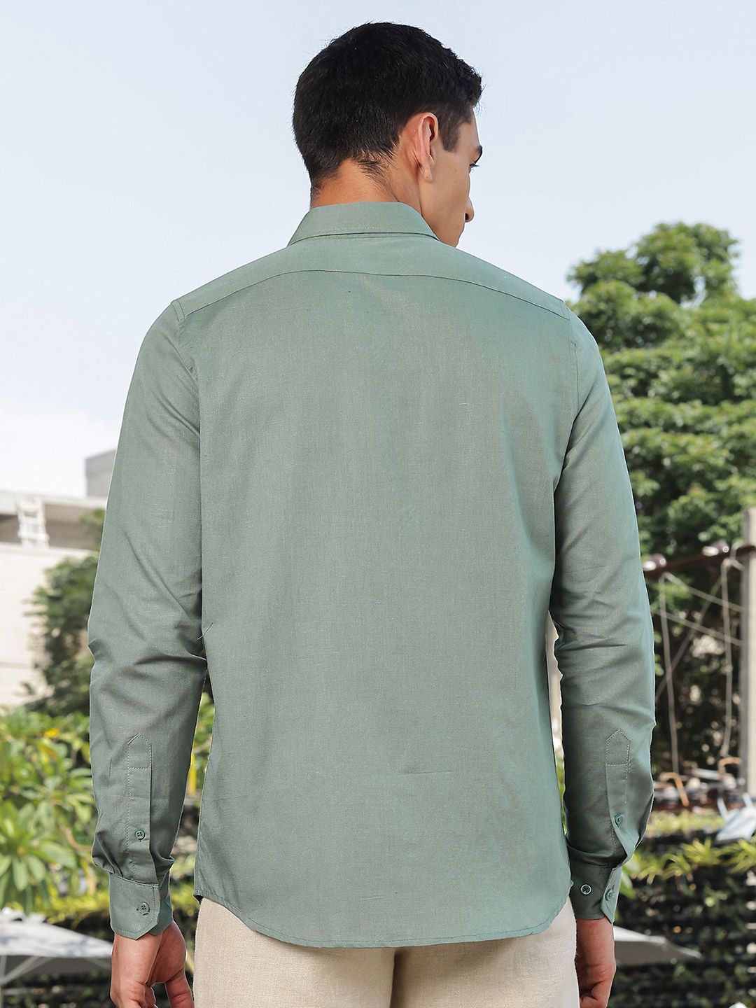 Thomas Scott Premium Slim Fit Spread Collar Linen Casual Shirt