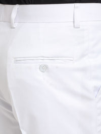 KLOTTHE Men White Slim Fit Mid-Rise Cotton Formal Gurkha Pants