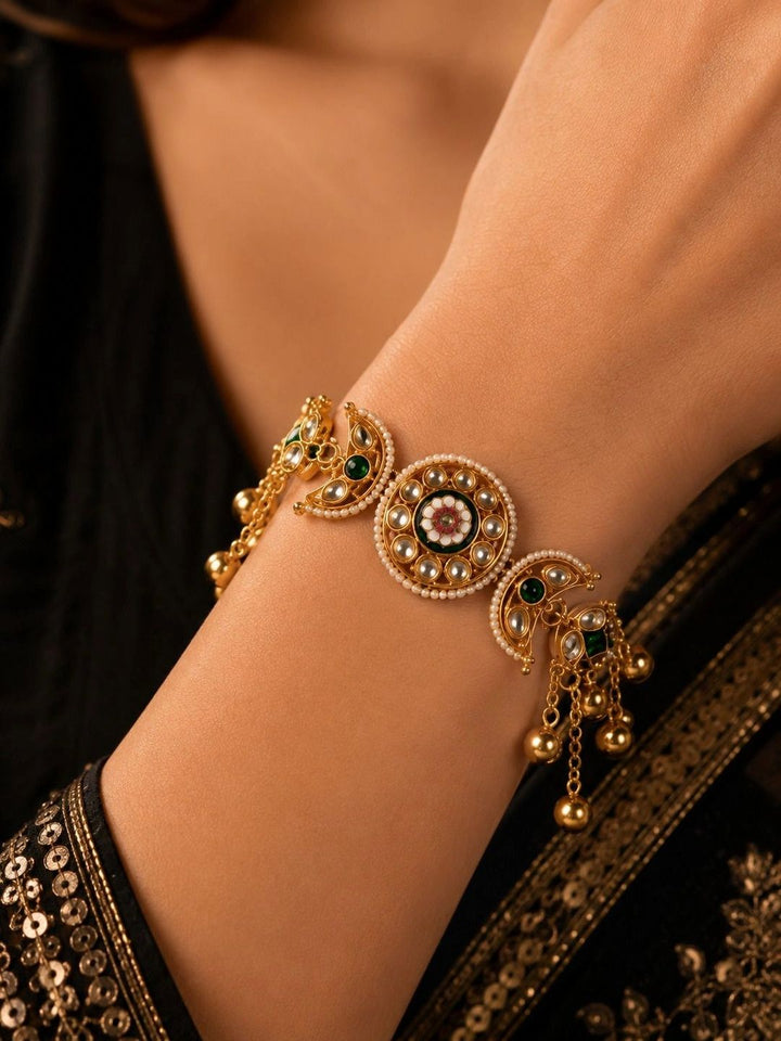 Gelang Multistrand Saduran Emas PANASH Loyang Wanita Enamel