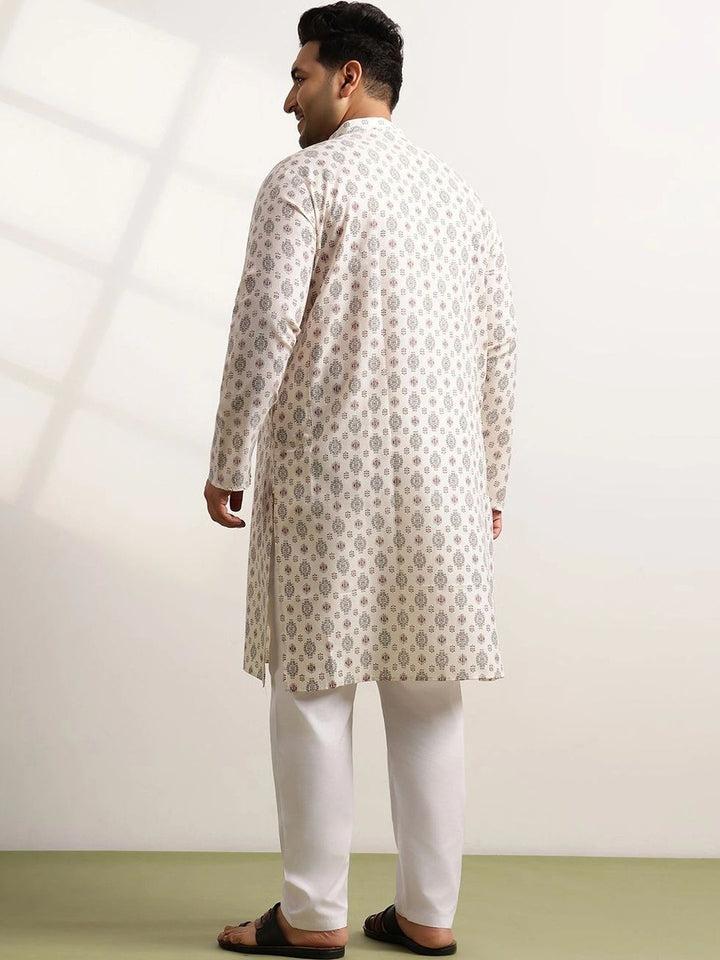 SOJANYA PLUS Men Printed Regular Pure Cotton Kurta with Pyjamas