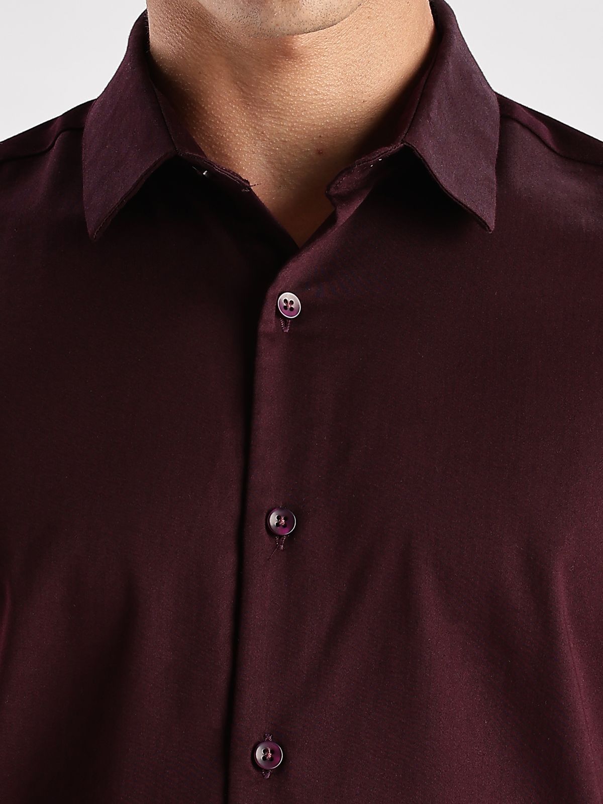 ADRO Men Slim Fit Solid Satin Casual Shirt