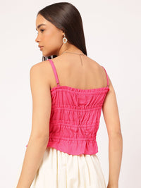 DressBerry Smocked Tie-Up Detail Top