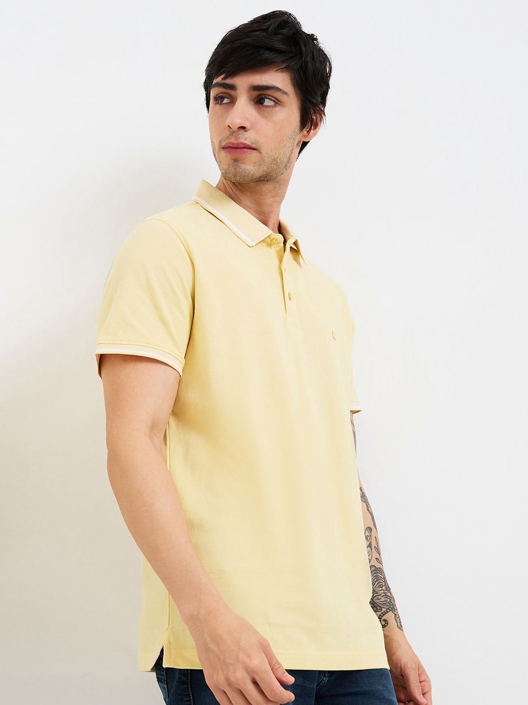 SPYKAR Men Solid Polo Collar Cotton T-shirt