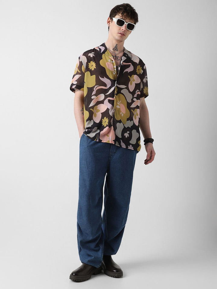 VASTRADO Men Classic Floral Printed Oversized Casual Shirt