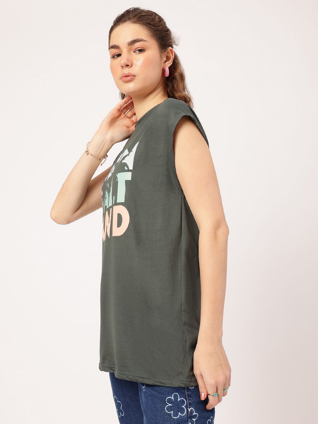 DressBerry Beachy Vibes Printed Extended Sleeves Tee