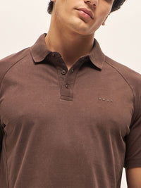 THE BEAR HOUSE Men Solid Regular Fit Polo Collar T-Shirt