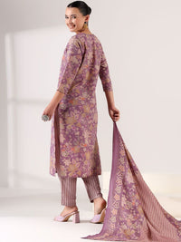 Mamicha Women Floral Printed Regular Thread Work Kurta with Trousers & With Dupatta