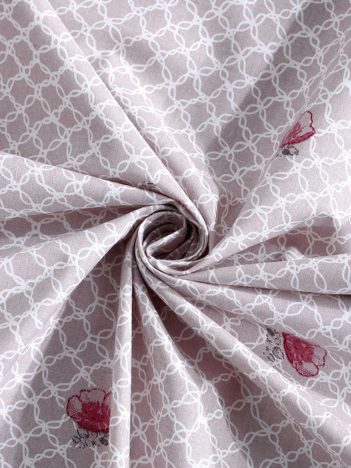 Myntra Elegant Homes Purple & Pink Floral Pure Cotton Set Cadar King 400 TC-2.5mX2.25m