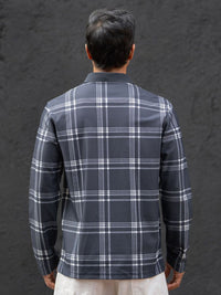 Powerlook Men Checked Polo Collar T-shirt